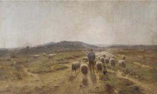 Cornelis Westerbeek - Leading the sheep over the heath