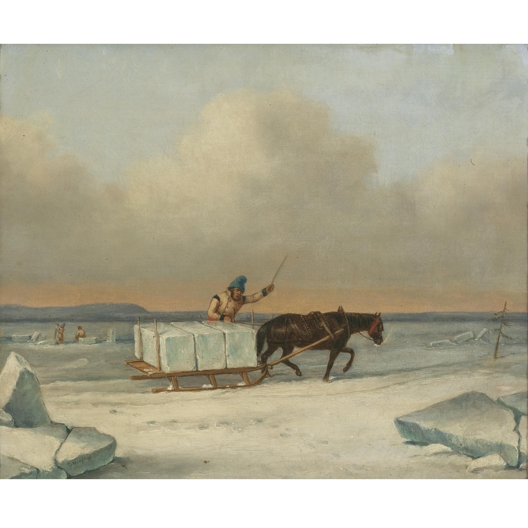 Cornelius David Krieghoff - The Ice Cutters On The St. Lawrence At Longueuil