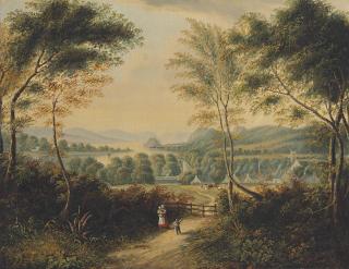 Cornelius Krieghoff - Looking Down the Clyde River to Dumbarton Rock