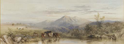 Cornelius Pearson - Cattle watering at dusk
