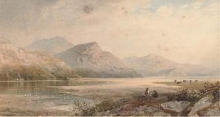 Cornelius Pearson - Figures relaxing, near Dolgelley