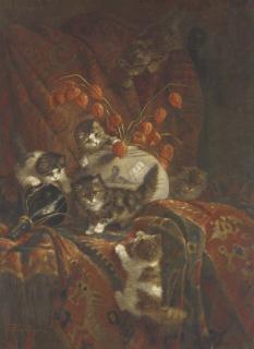 Cornelius Raaphorst - Kittens at Play