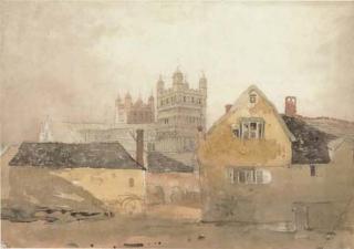 Cornelius Varley - View of Exeter Cathedral