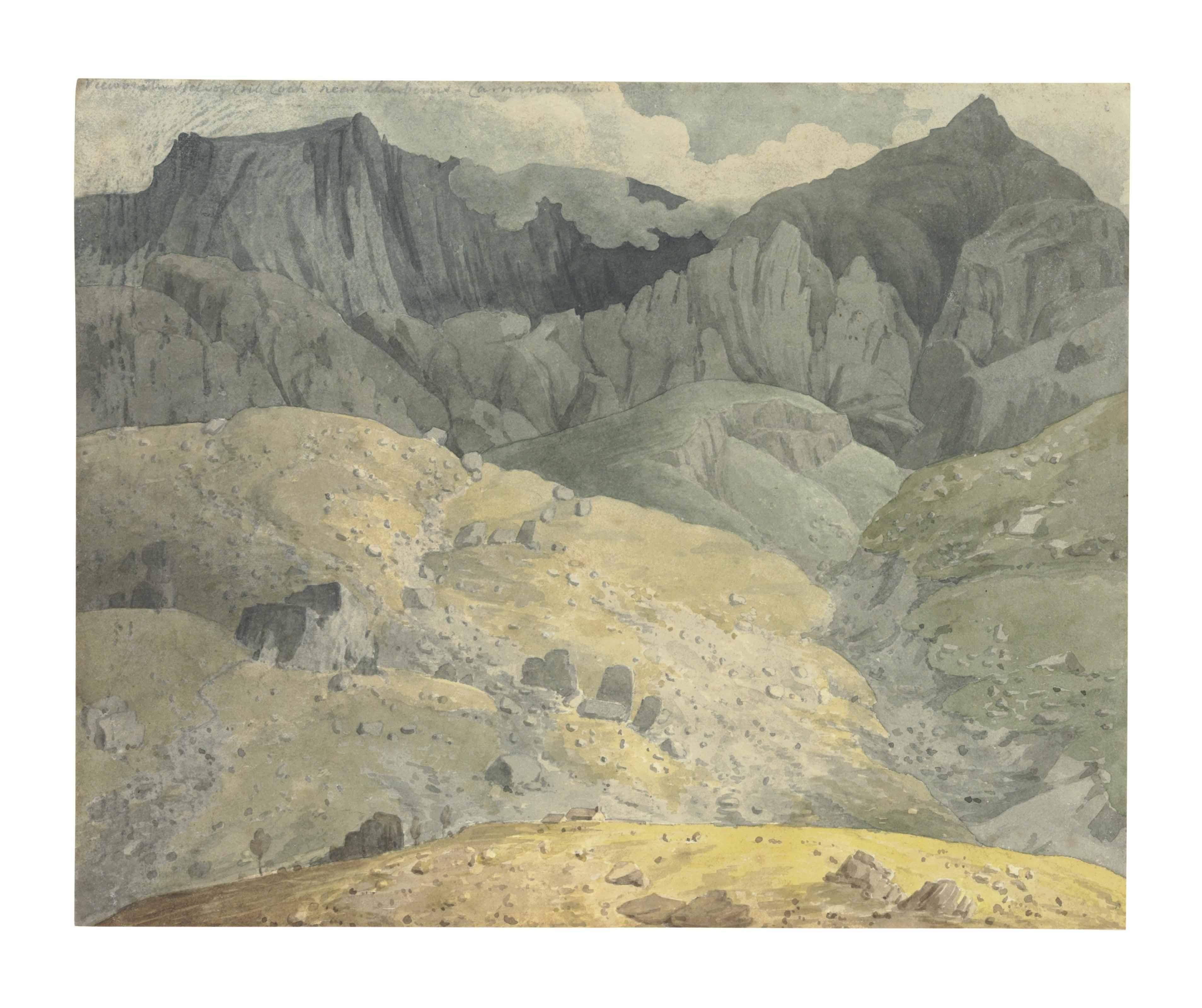 Cornelius Varley - View Of Mount Snowdon And Crib Goch, Caernarvonshire, North Wales