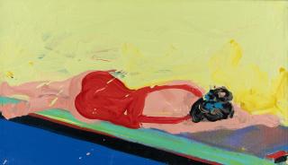 Cornelius Völker - Liegende im roten Badeanzug567