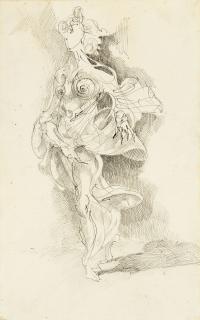 Corrado Cagli - Figura Surrealista (Erotic standing figure)