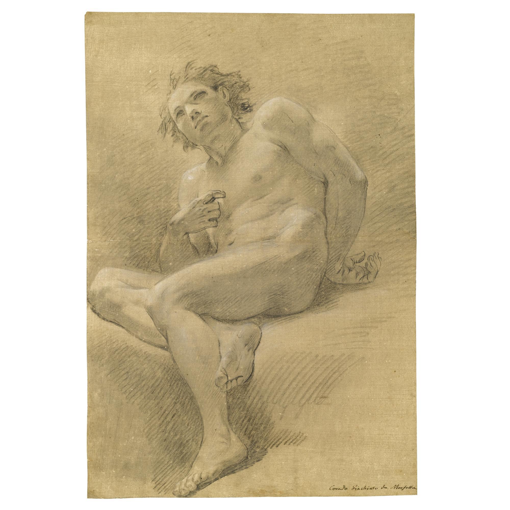 Corrado Giaquinto - Seated Male Nude
