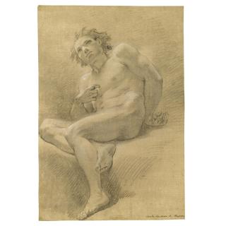 Corrado Giaquinto - Seated Male Nude