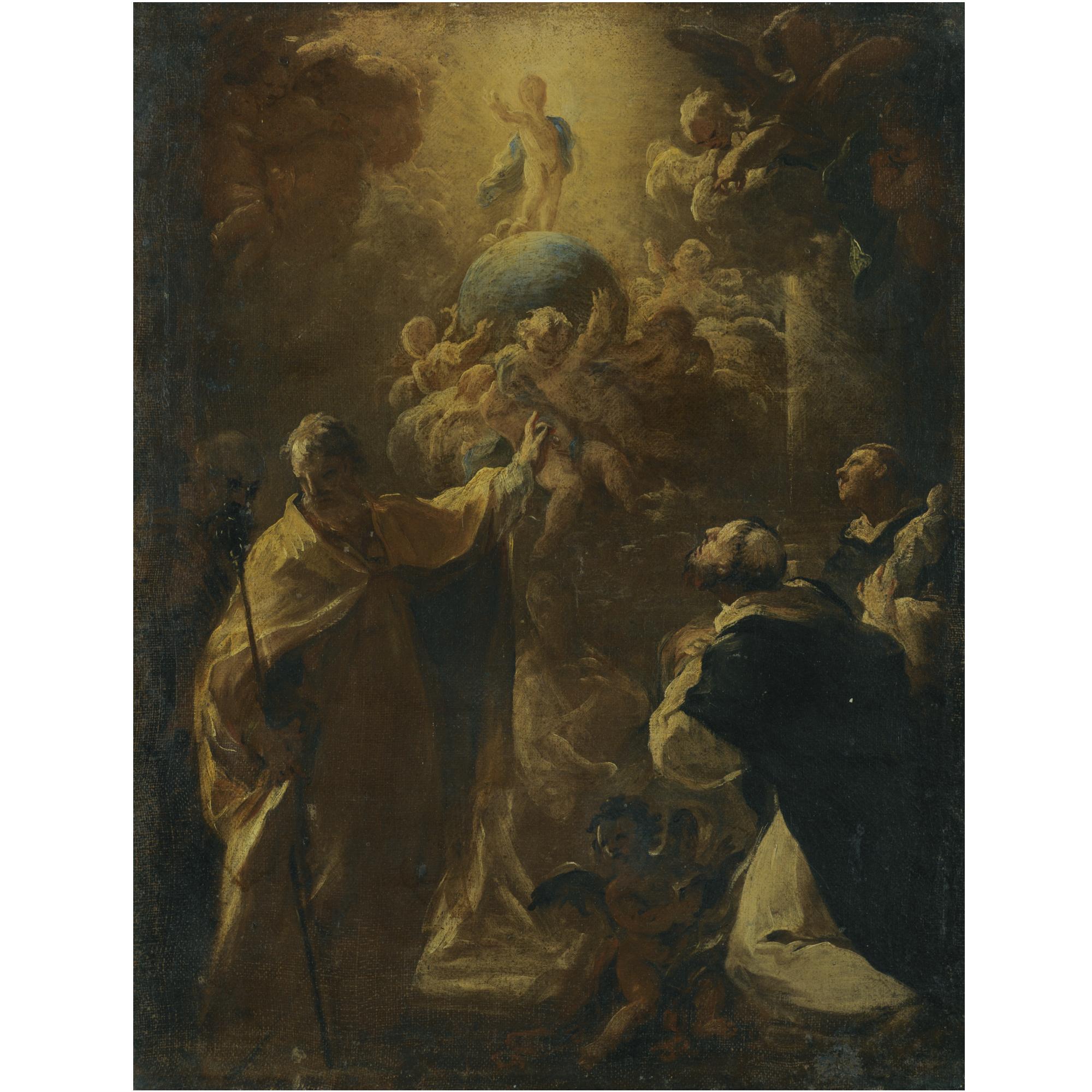Corrado Giaquinto - The Infant Christ With Saint Dominic And Saint Nicholas