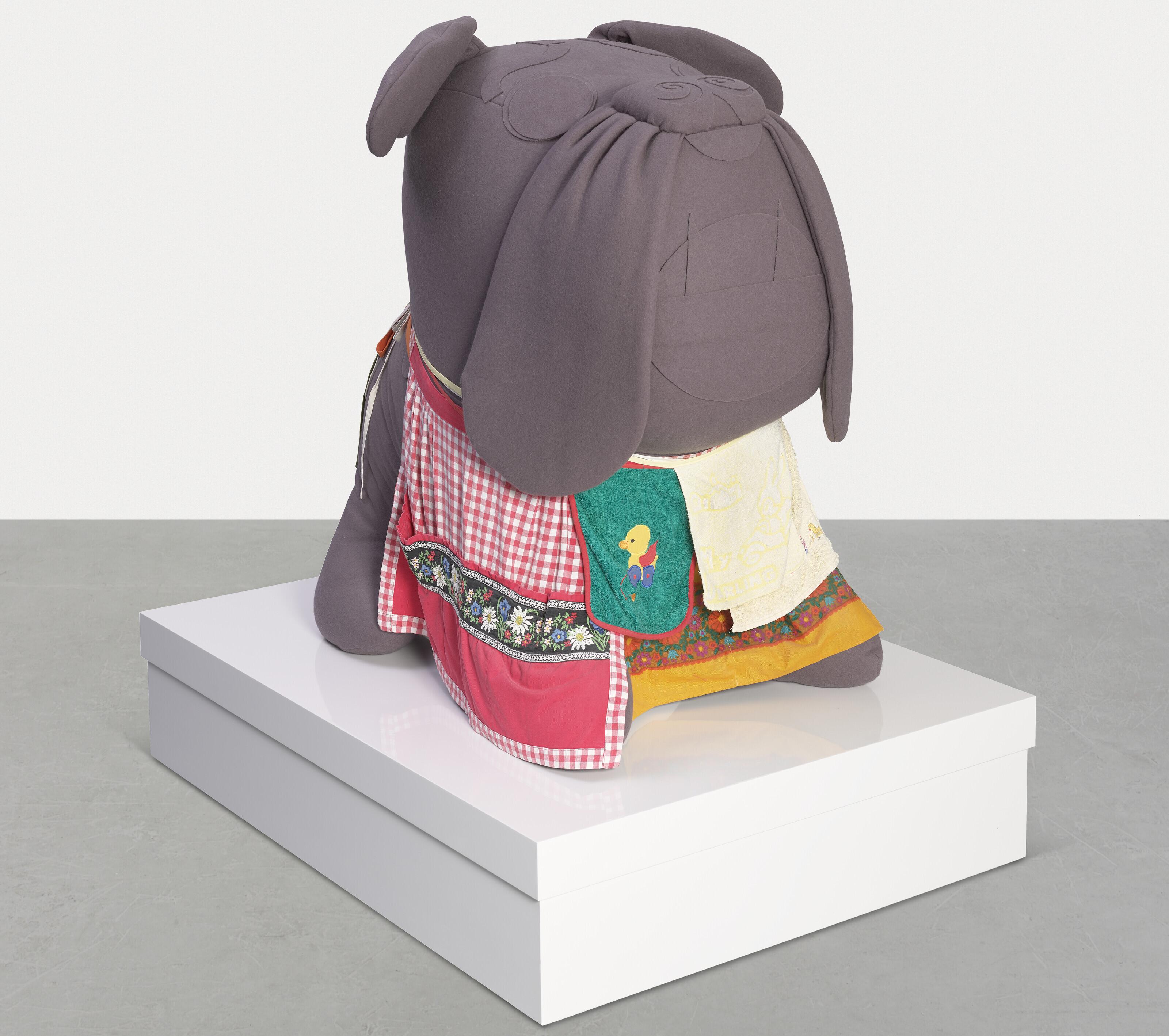 Cosima Von Bonin - Untitled (The Grey Bulldog With Box & Aprons)