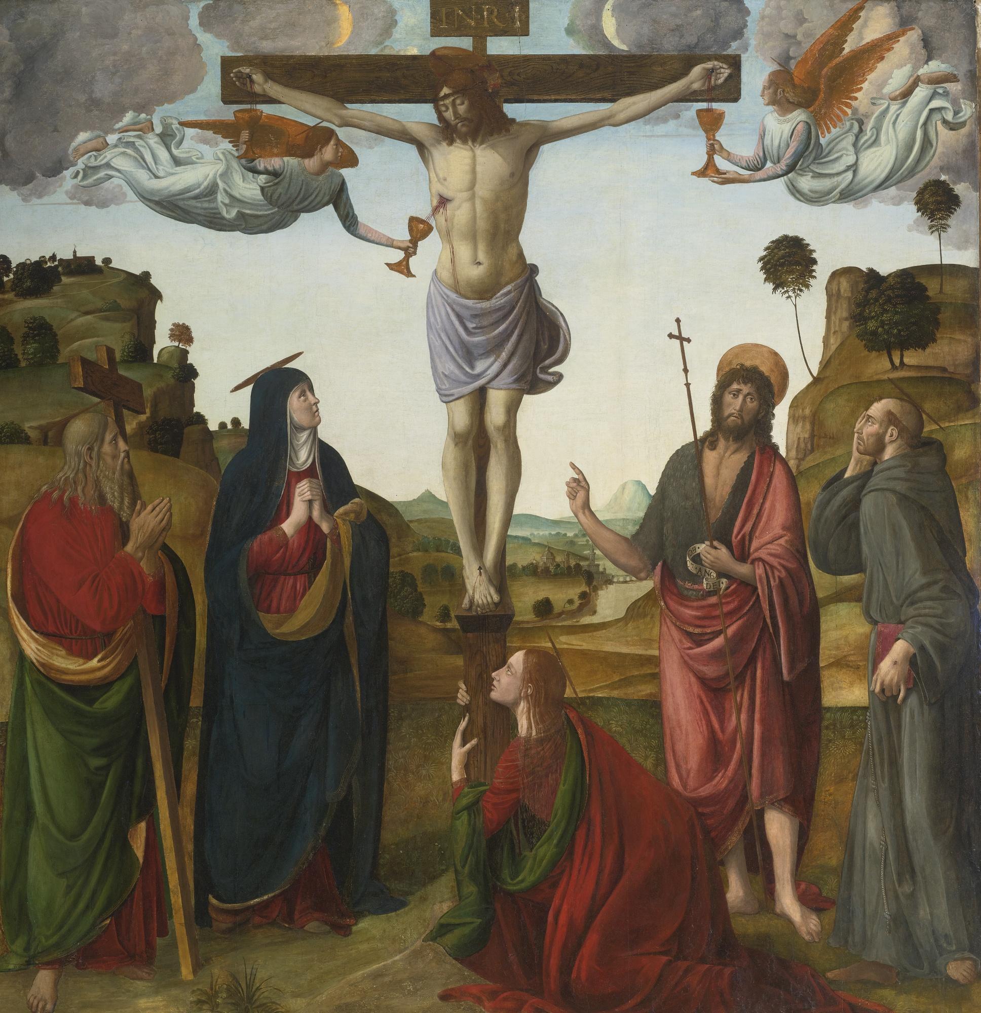 Cosimo Rosselli - The Crucifixion With The Madonna And Mary Magdalene, And Saints Andrew, John The Baptist And Francis