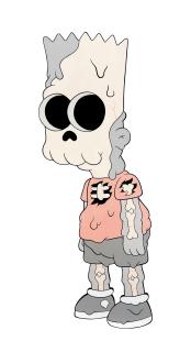 Coté Escrivá - Creepy Bart - Mono Pink (Painted In 2020)