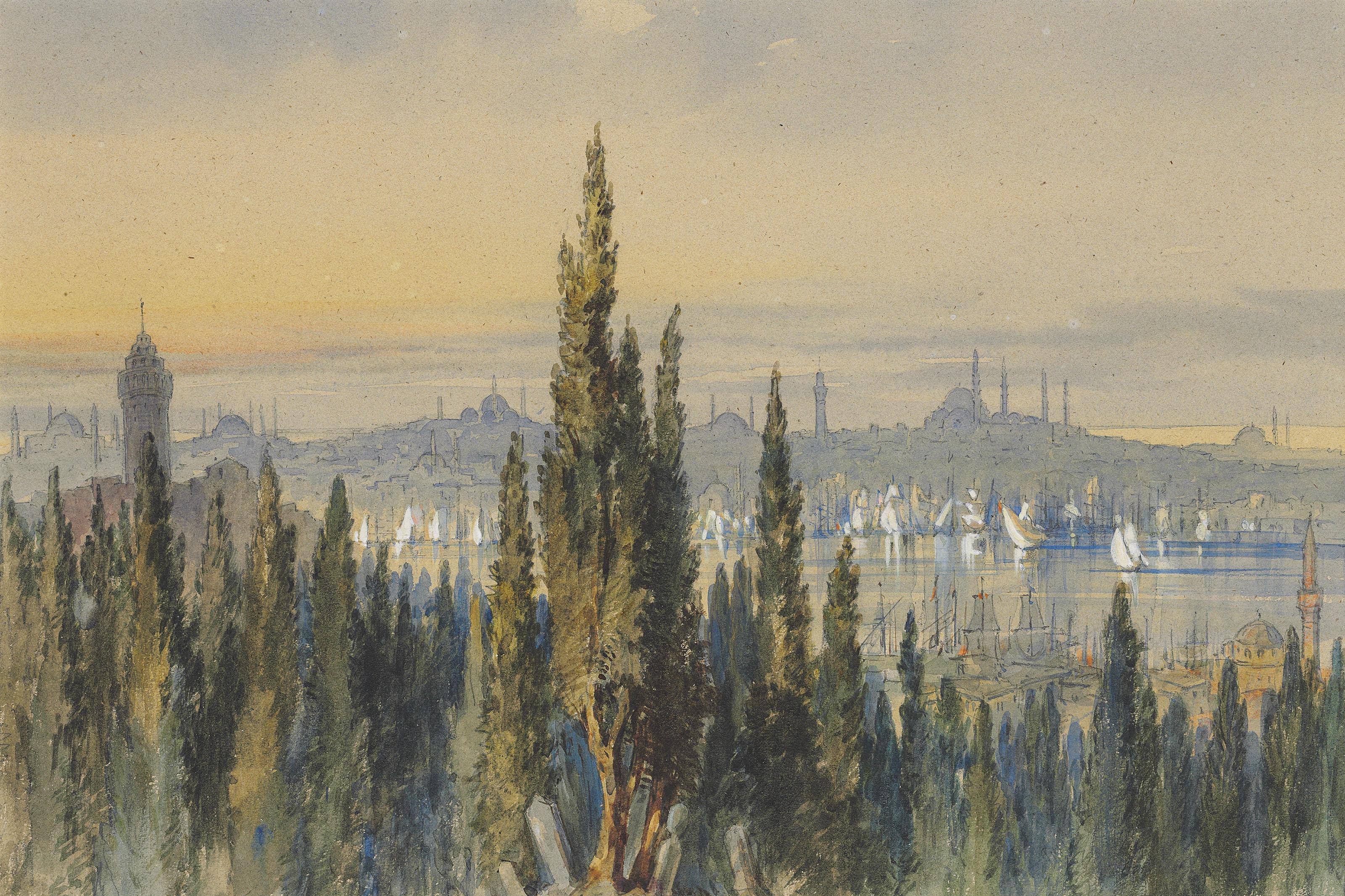 Count Amadeo Preziosi - Les petits champs des morts at Pera, Constantinople