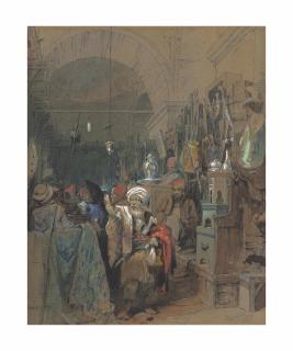 Count Amadeo Preziosi - Vendors in the covered Bazaar, Constantinople