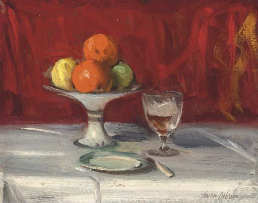 Cowan Dobson - Still Life With Fruit And Wine