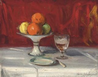 Cowan Dobson - Still Life With Fruit And Wine