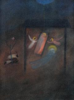 Craigie Aitchison C.B.E., R.S.A., R.A. - Nativity and Angels
