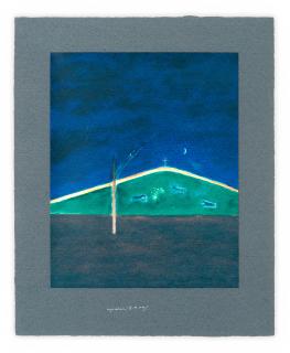 Craigie Aitchison C.B.E., R.S.A., R.A. - Sheep in the Moonlight