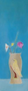 Craigie Aitchison, R.A. - Bird-Vase On Blue Background