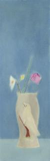 Craigie Aitchison, R.A. - Bird-Vase Still Life on Blue