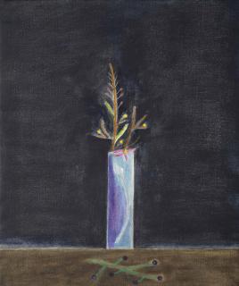 Craigie Aitchison, R.A. - Blue Vase and Mimosa Still-Life