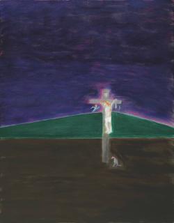 Craigie Aitchison, R.A. - Crucifixion with Angel, Montecastelli