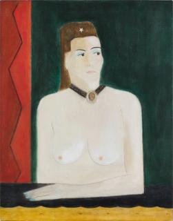 Craigie Aitchison, R.A. - Daphne with her Arm on a Table