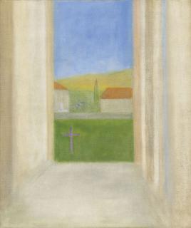 Craigie Aitchison, R.A. - Landscape from Inside a Cathedral