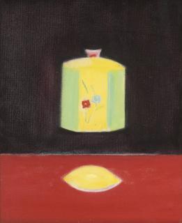Craigie Aitchison, R.A. - Lemon and vase still life