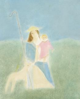 Craigie Aitchison, R.A. - Madonna And Child