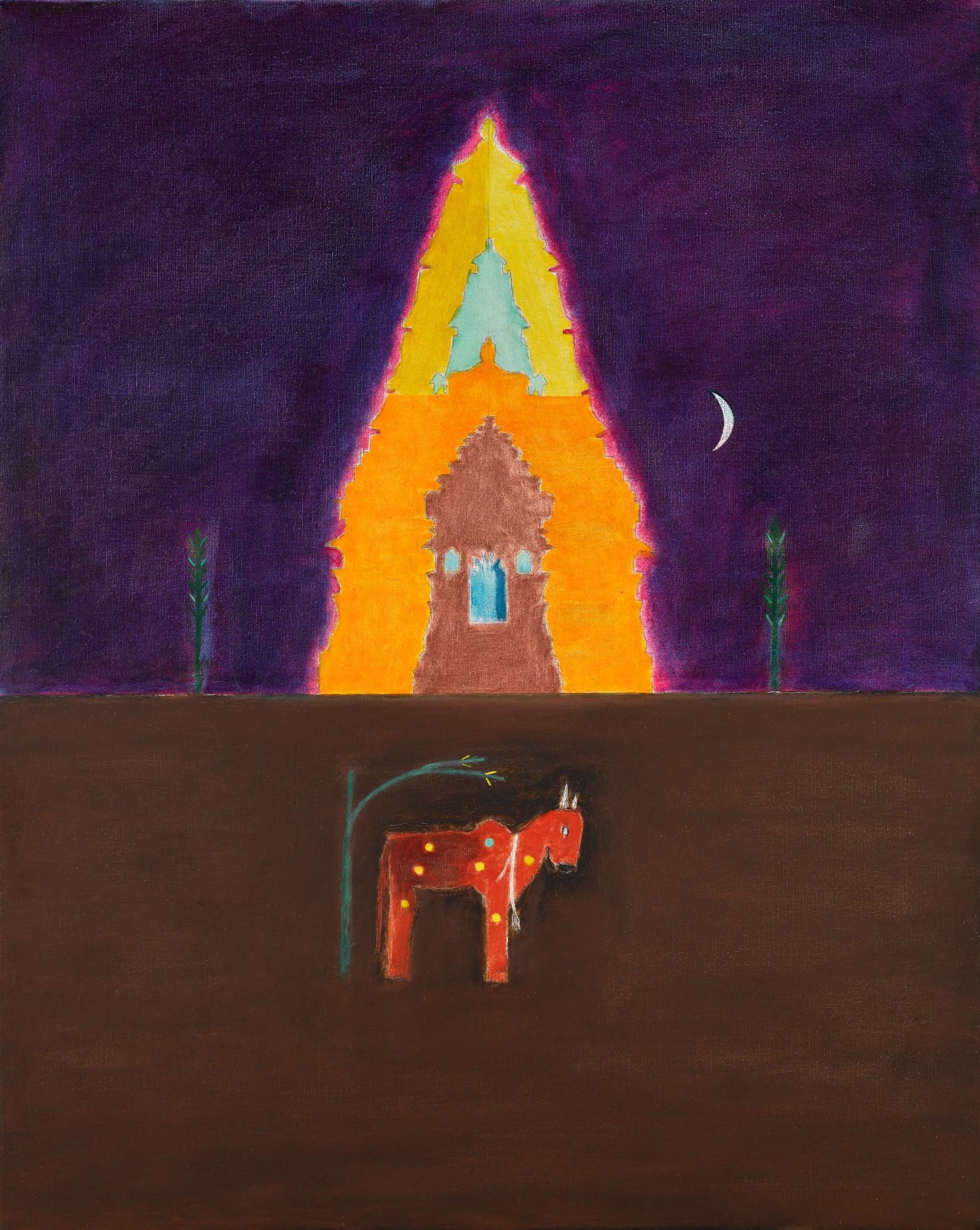 Craigie Aitchison, R.A. - Nandi Bull in Front of Temple III