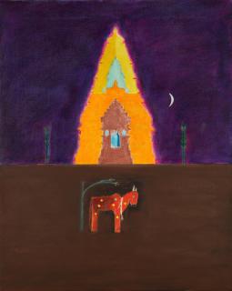 Craigie Aitchison, R.A. - Nandi Bull in Front of Temple III