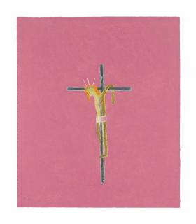 Craigie Aitchison, R.A. - Pink Crucifixion