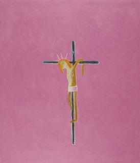 Craigie Aitchison, R.A. - Pink Crucifixion