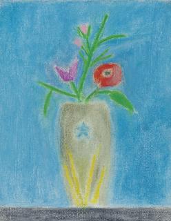 Craigie Aitchison, R.A. - Still life with poppy