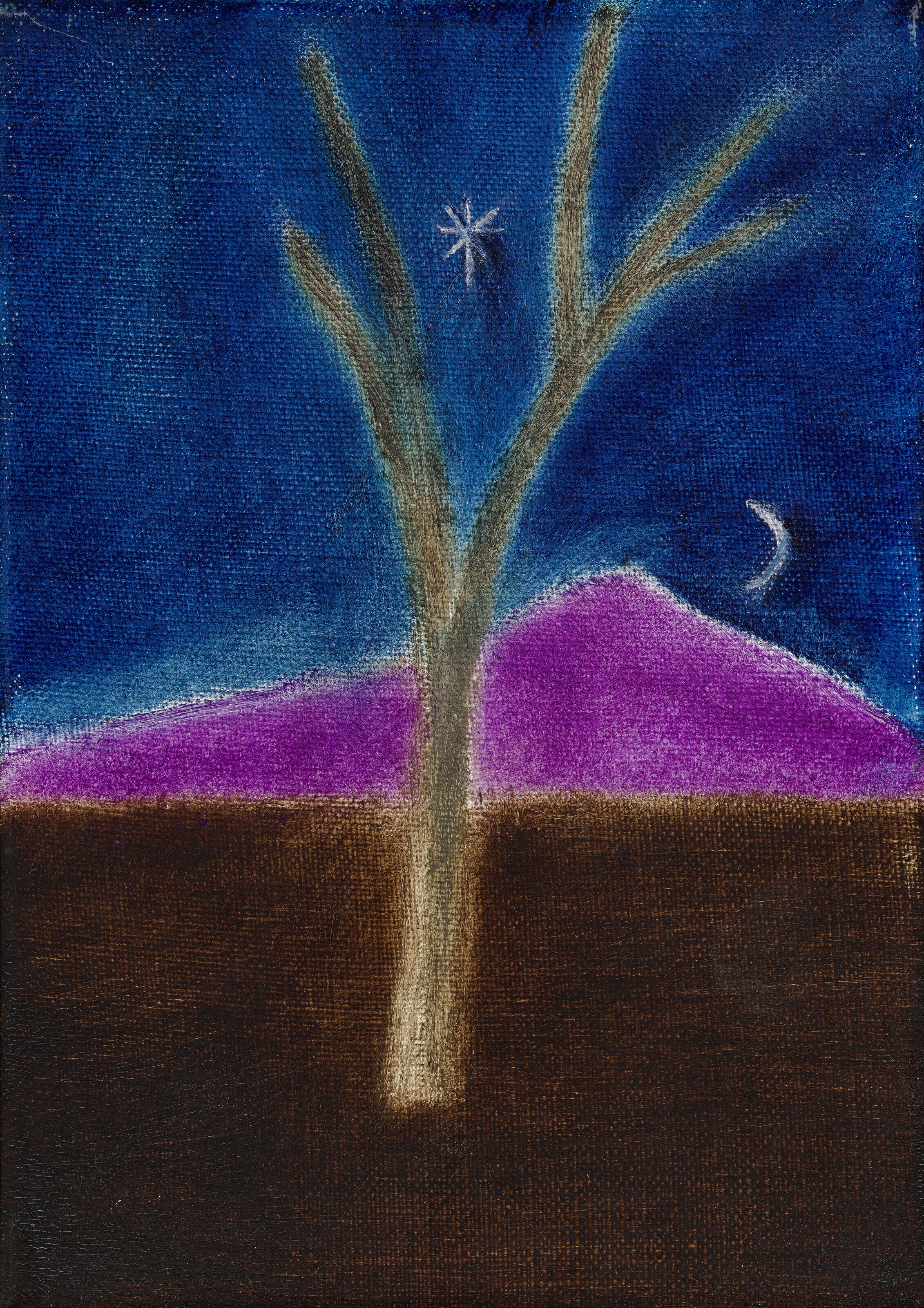 Craigie Aitchison, R.A. - Tree, Star and Moon