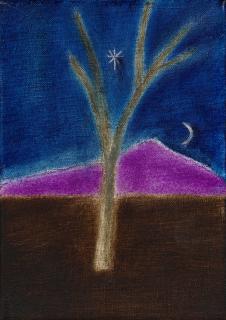 Craigie Aitchison, R.A. - Tree, Star and Moon