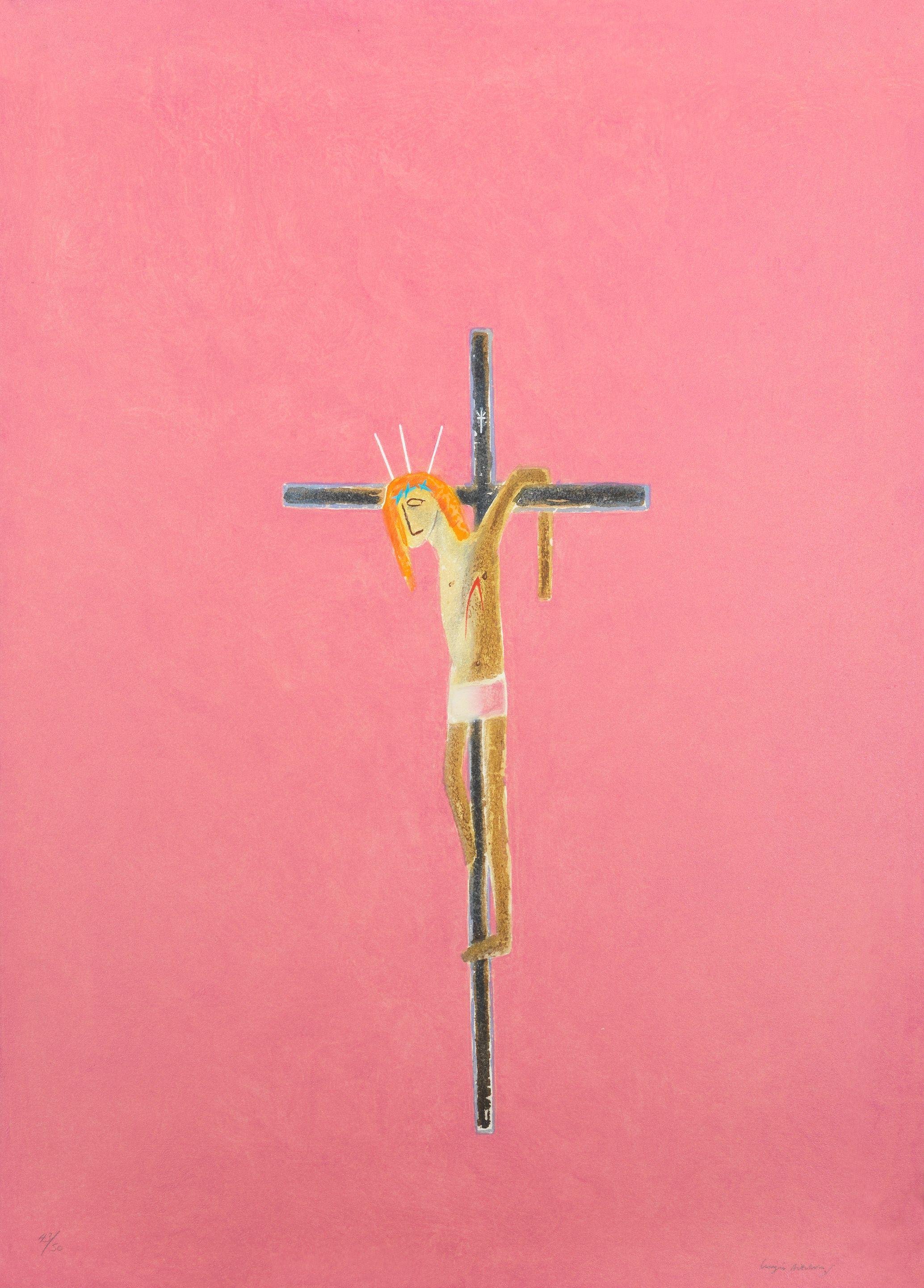 Craigie Aitchison - Pink Crucifixion