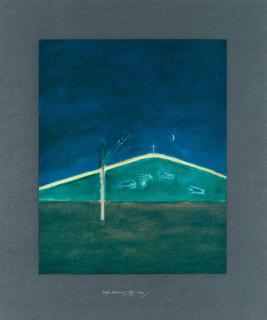 Craigie Aitchison - Sheep in Moonlight