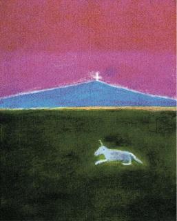 Craigie Aitchison - Unicorn in a Landscape
