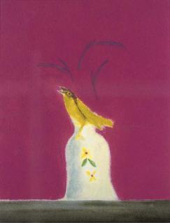 Craigie Aitchison - Yellow Bird on a Bell
