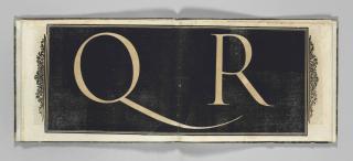 Cresci, Giovanni Francesco - Alphabet, Series Of 23 Roman Capital Woodcuts Printed In White-On-Black, Each Within Arabesque Border. Extracted From Il Perfetto Scrittore. [Rome?: F. Aureri For The Author, Ca 1570].