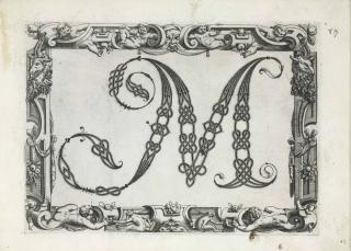 Cresci, Giovanni Francesco - Alphabet, Series Of Engraved Interlace Letters, Within Ornamental Borders. [Rome?: F. Aureri For The Author, Ca 1570].