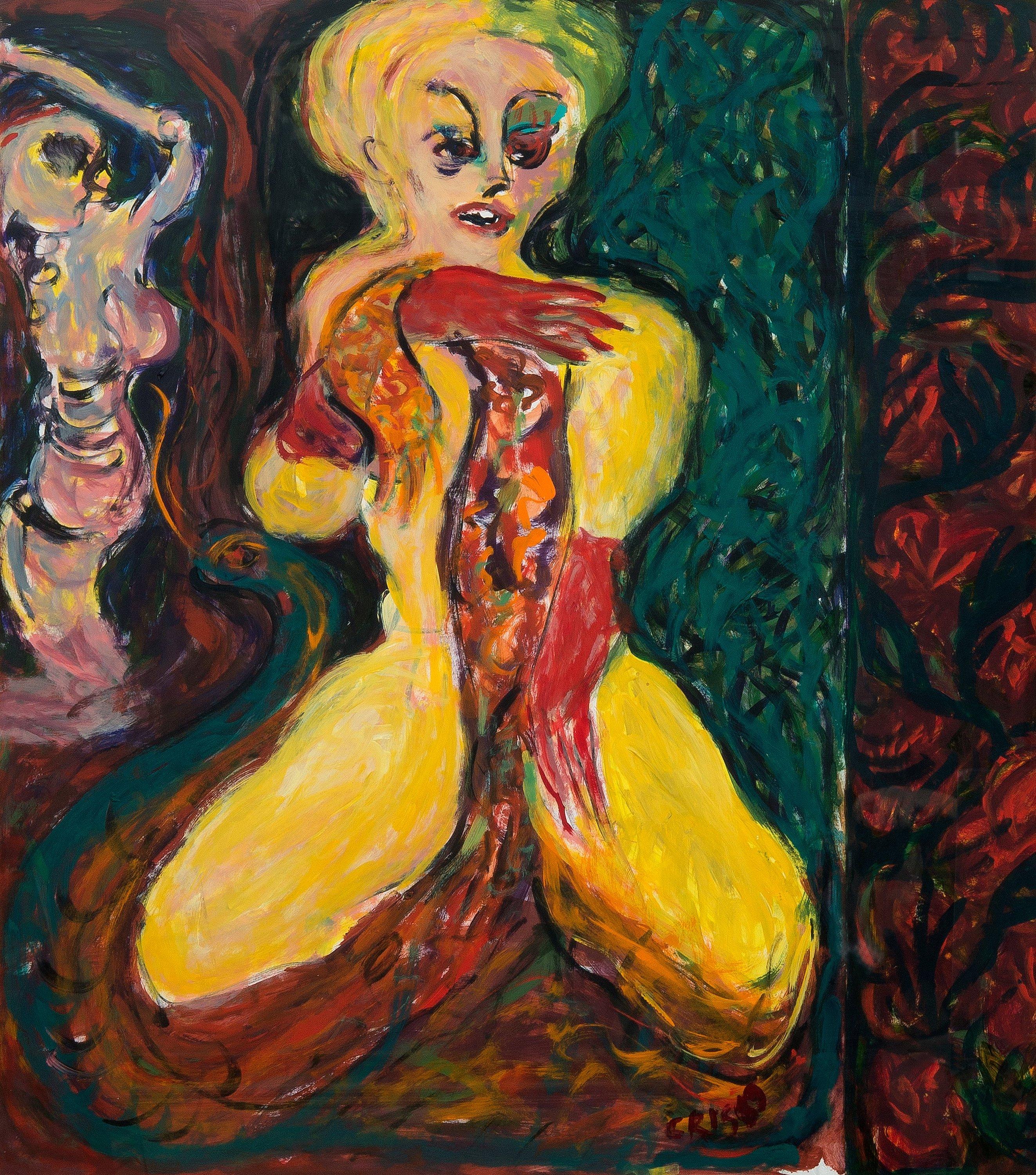 Cris af Enehielm - Cris Af Enehielm, Akryl På Papper, Signerad Och Daterad -89.