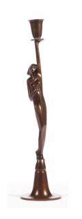 Cris Agterberg - A Bronze Figural Candlestick