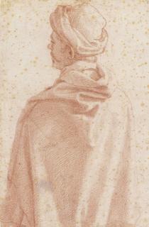 Cristofano Allori - A man wearing a hat and a hooded cloak, seen from behind
