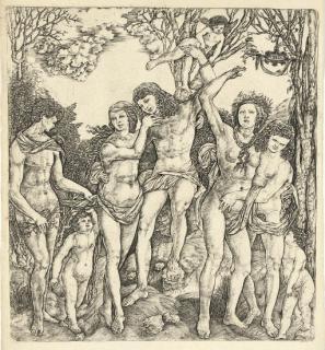 Cristofano Robetta - Man Tied To A Tree By Eros (Allegory of Love?) (B. 25)