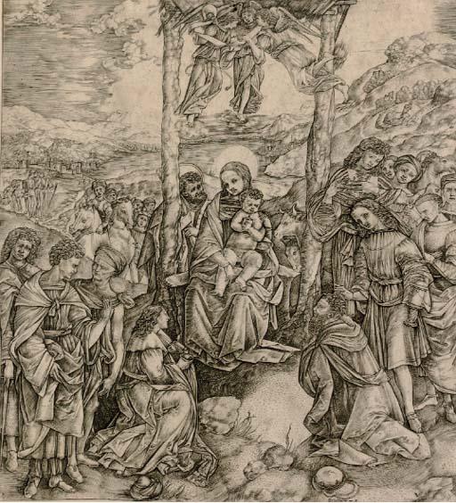 Cristofano Robetta - The Adoration of the Magi (Bartsch 6; Hind 10)