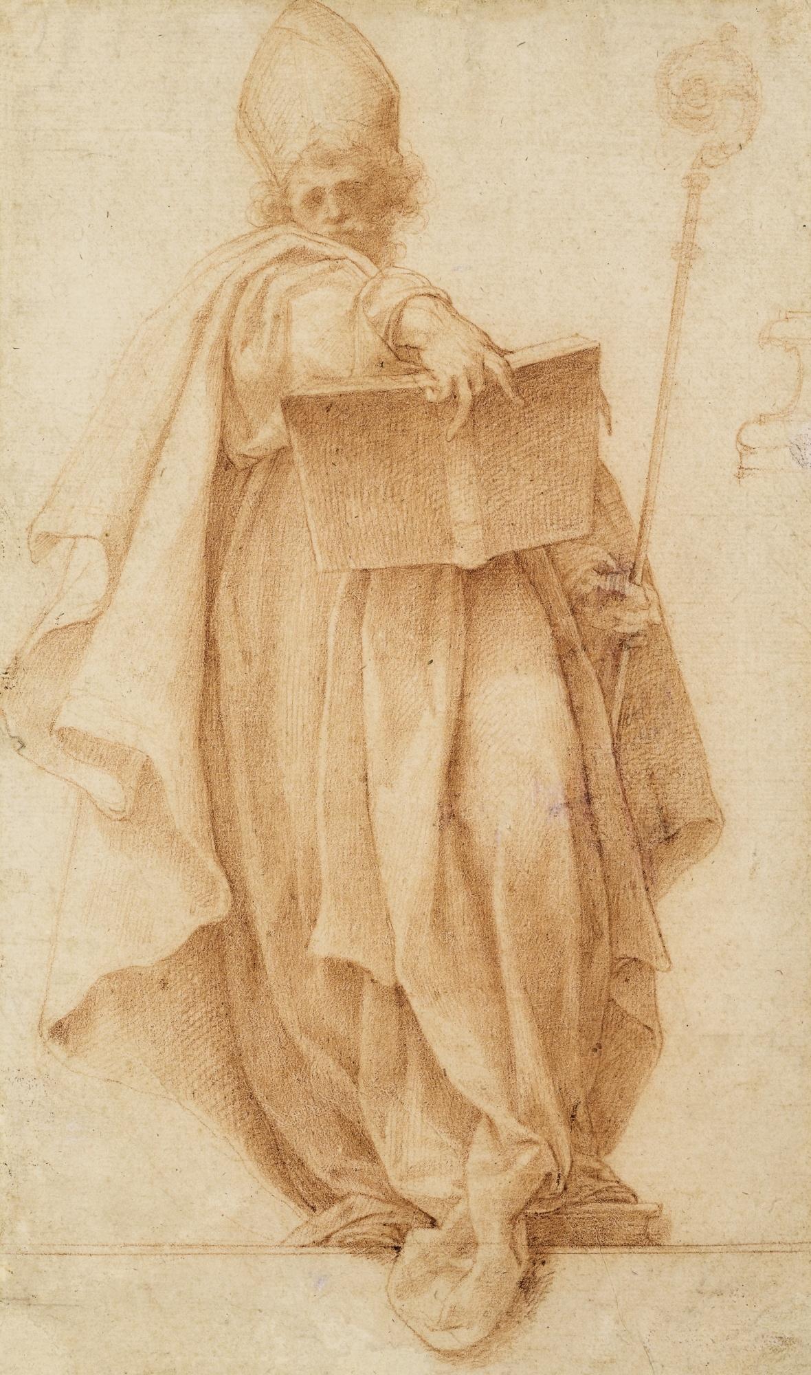 Cristofano Roncalli - A Standing Bishop Holding A Book