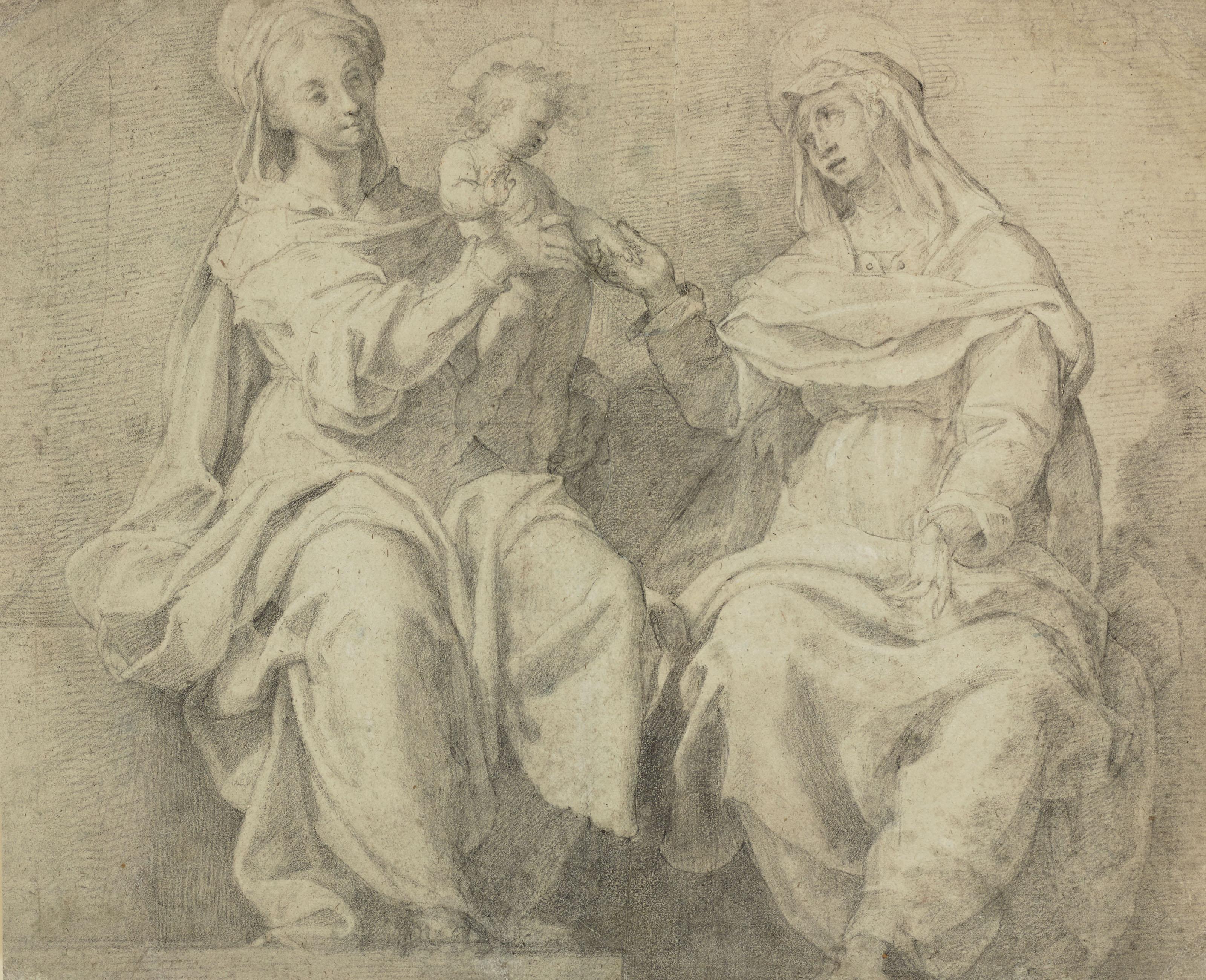 Cristoforo Roncalli, Il Pomarancio - Vierge à l\'Enfant avec Sainte Anne